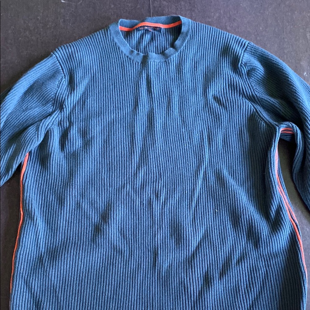 Banana Republic Blue Crewneck Sweater Ribbed Knit